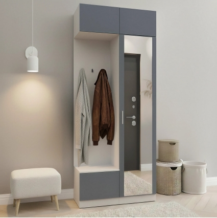 Набор мебели для прихожей "Марсель-202" МР 01-202 В2490 Ш1000 Г420 (ЛДСП Графит серый)